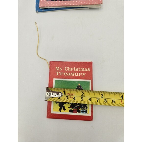 Lot Of 4 VTG Mini Christmas Book Ornaments Hanging Caroles Nursery Rhymes - Picture 6 of 6